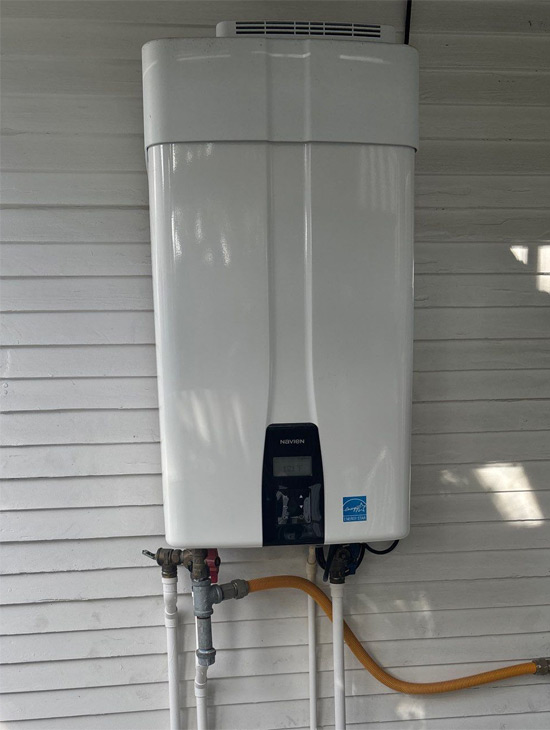 Navien tankless, gas water heater installation by All Hours Plumber in Tampa