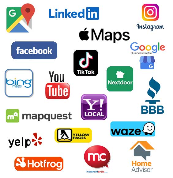 Icons of various websites to find All Hours Plumber on the web.