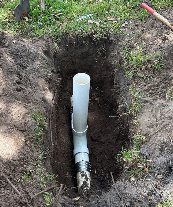 Cleanout installation and sewer repair for roots in a sewer line in Temple Terrace, FL